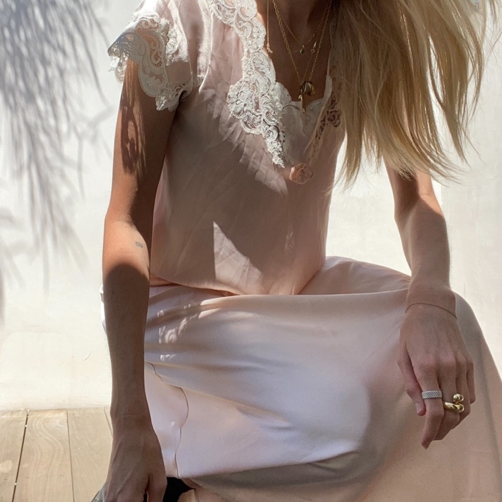 Vintage Christian Dior for Saks Pink Nightgown Slip Dress
